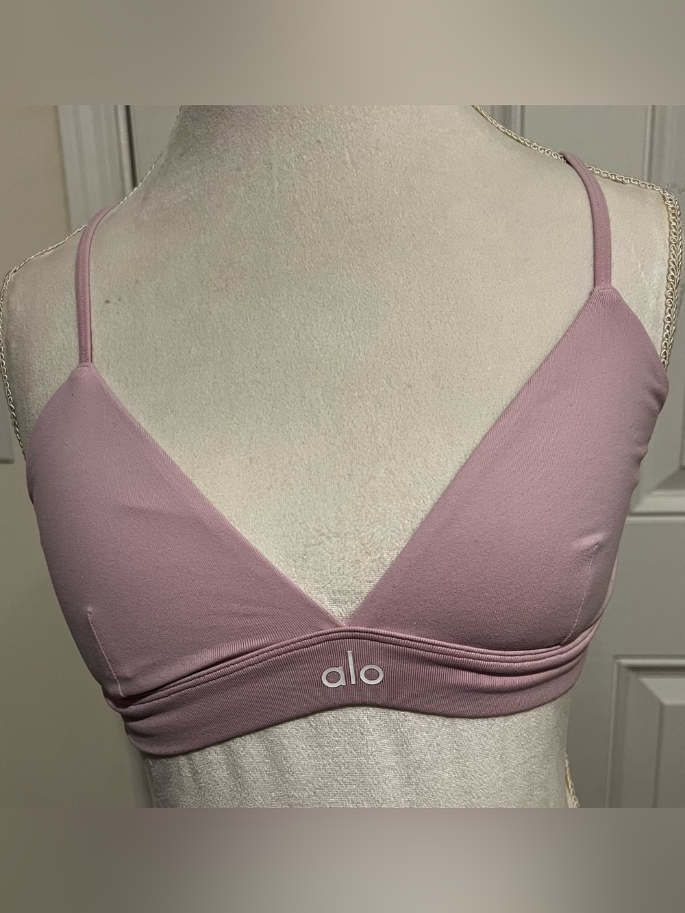 Alo Yoga Authentic Splendor Bra Candy Heart Pink / Light Lavender Size Medium - Picture 2 of 9